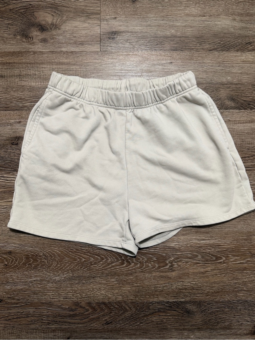 Good American High-Waist Sweat Shorts-Sand